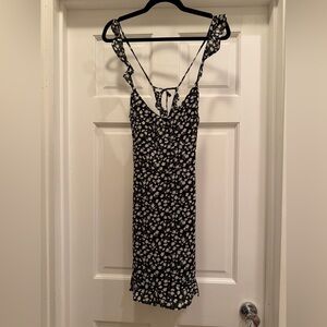 Abercrombie Black and White Floral Ruffle Strap Mini Dress